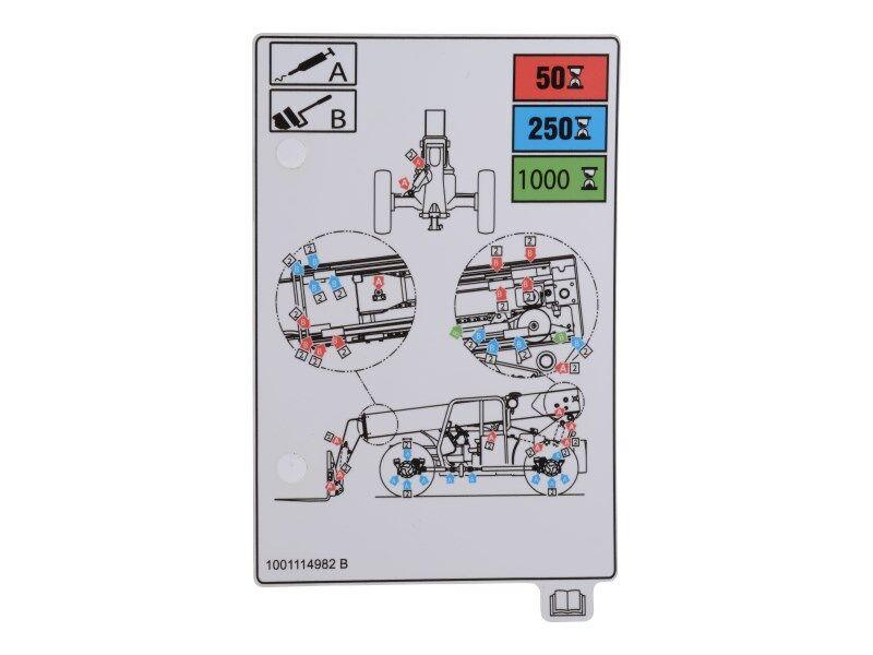 1001114982 Lube Chart Decal | JLG