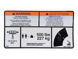 1001121655 Decal, Warning Dual Cap. | JLG