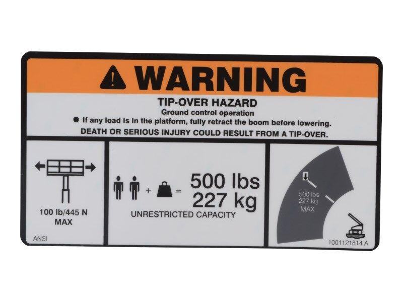 1001121814 Max Cap. Dom. Warning Decal | JLG