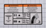 1001122521 Decal, Warning Dual Cap. | JLG