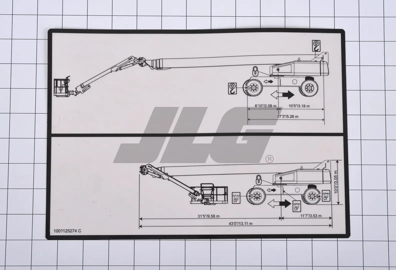 1001125274 Lift Diagram 1500SJ Decal | JLG