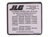 1001131271 Decal, Patent, Telehandlers | JLG