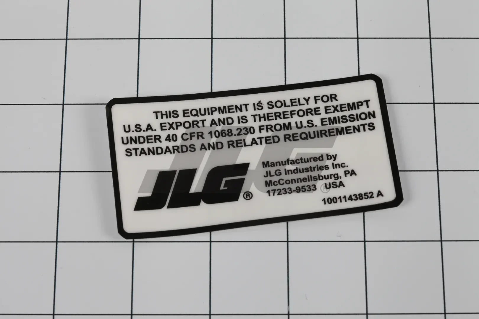 1001143852 Lrc Epa Decal | JLG
