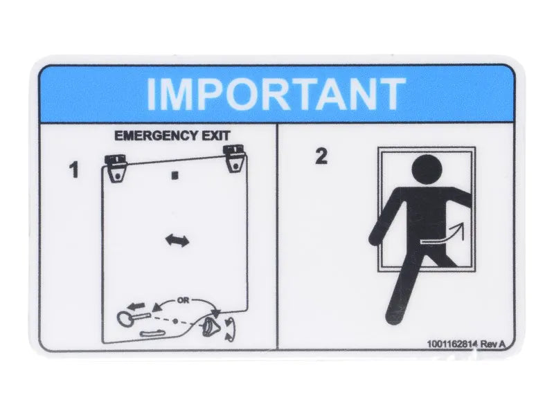 1001162814 Rear Window Exit (Asme) Decal | JLG