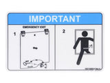1001162814 Decal, Rear Window Exit (Asme) | JLG