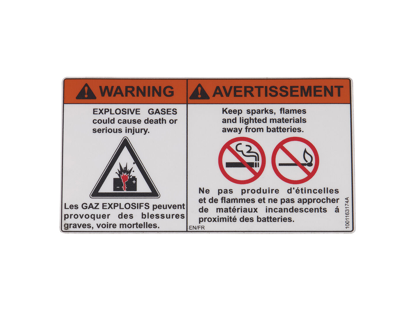 1001163174 Battery Warning (Can) Decal | JLG