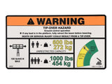 1001171336 Decal, Warning Dual Cap. (Ansi) | JLG