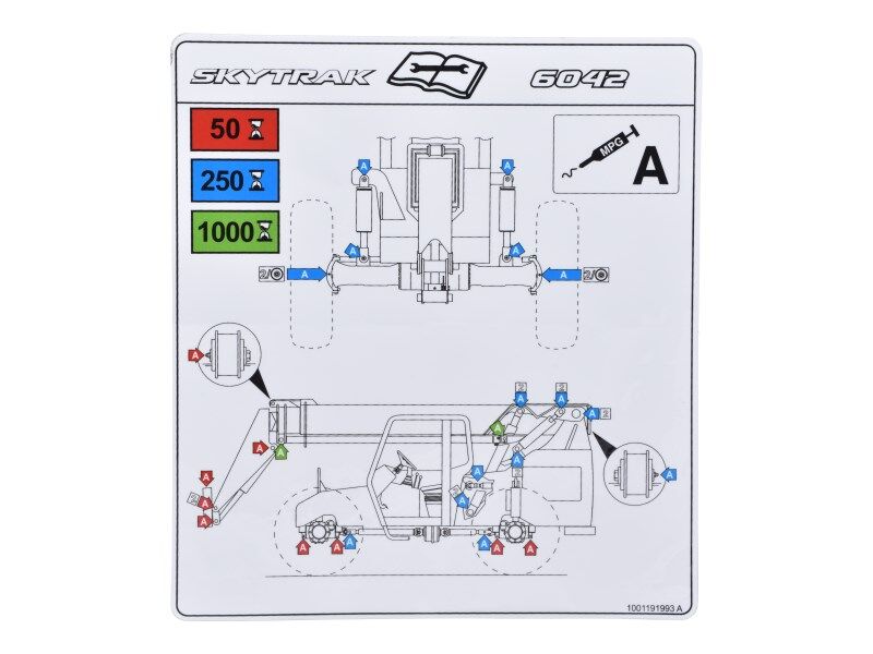 1001191993 Lubrication Chart 6042 Decal | JLG