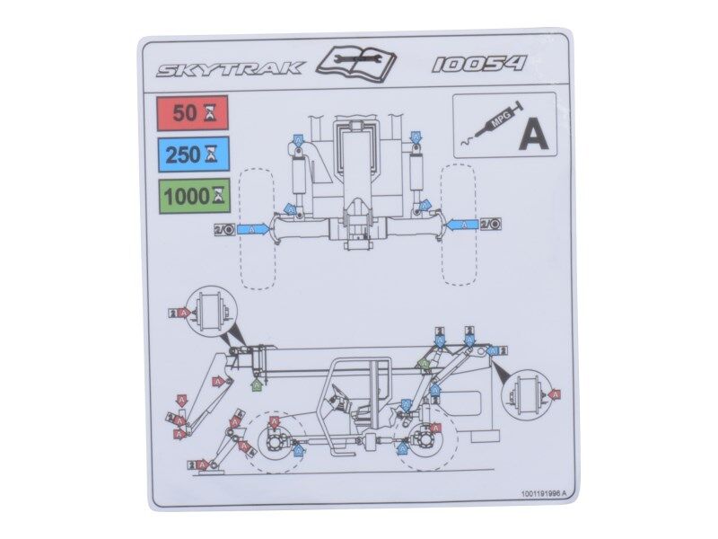 1001191996 Lubrication Chart 10054 Decal | JLG
