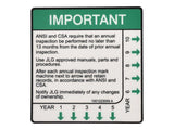 1001223055 Decal, Yearly Inspection | JLG