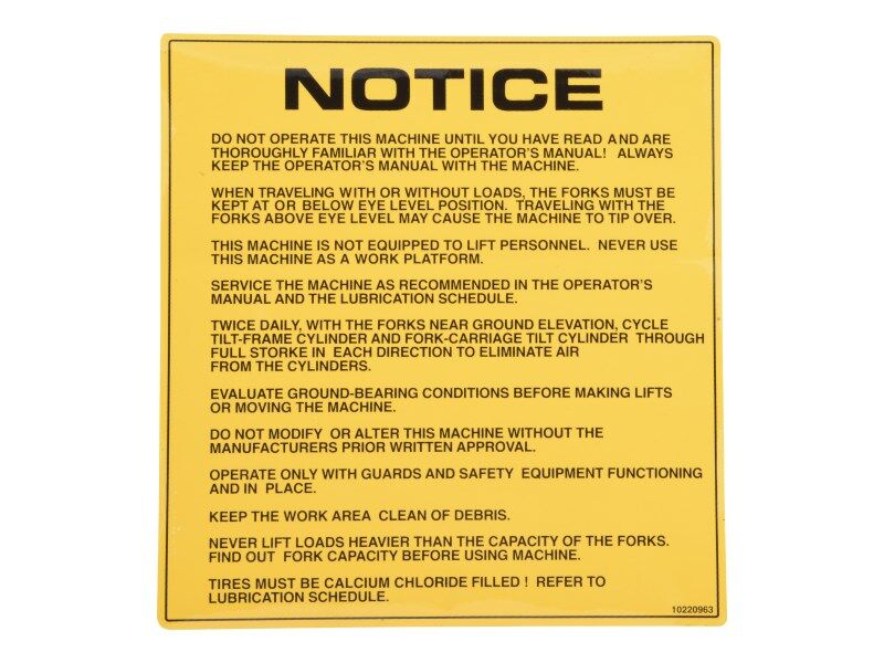 10220963 Notice Decal | JLG