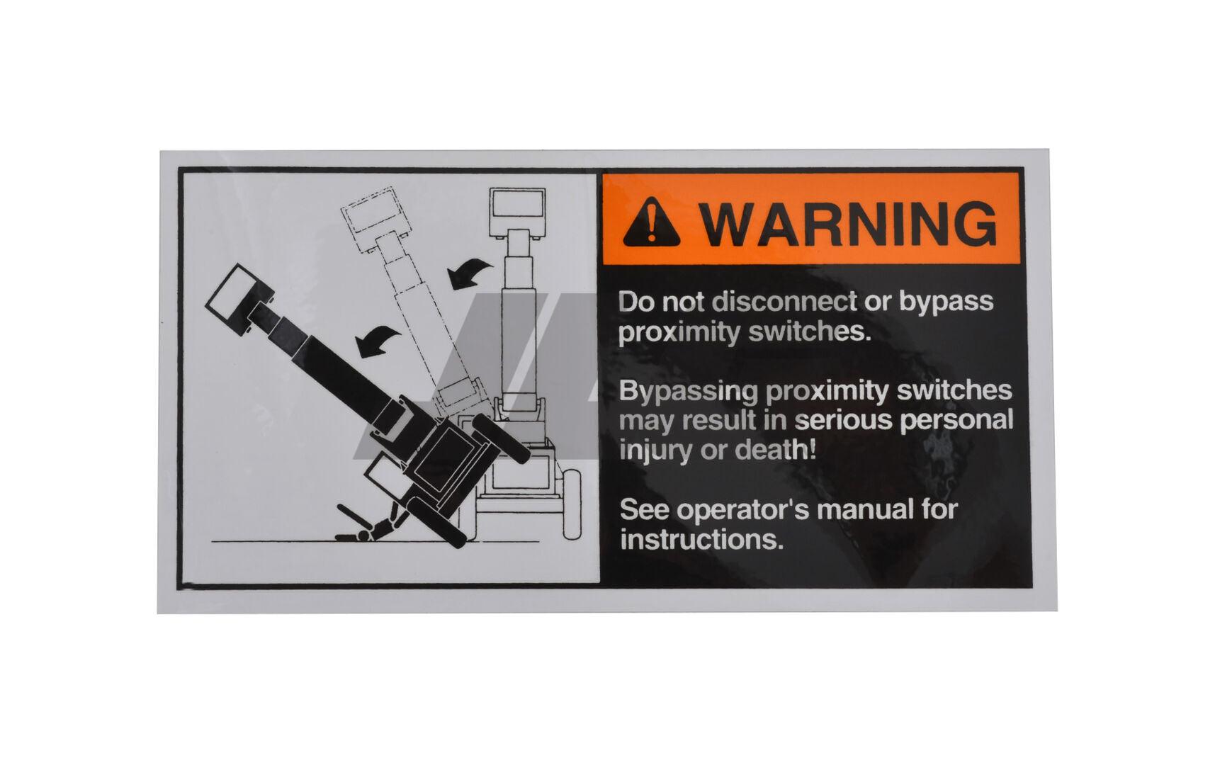 10267807 Prox. Switches (Supersedes 67807B) Warning Decal | JLG