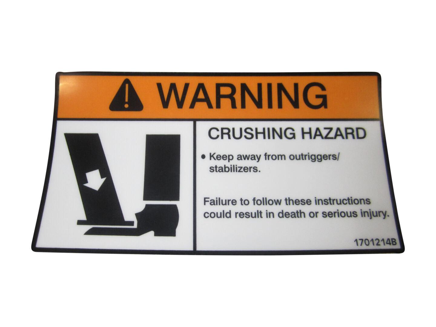 1701214 O/R Warning (Dom/Csa) Decal | JLG