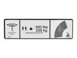 1701645 Decal, 500 Lbs. Max Cap | JLG