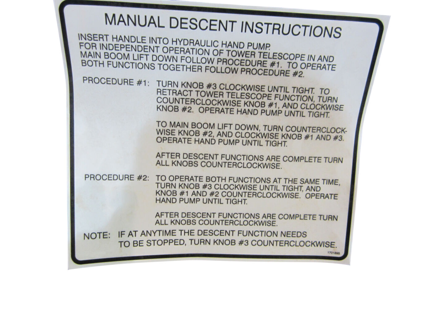 1701895 (Man Descent) Decal | JLG