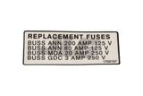 1702157 Decal, Fuse Replacement | JLG