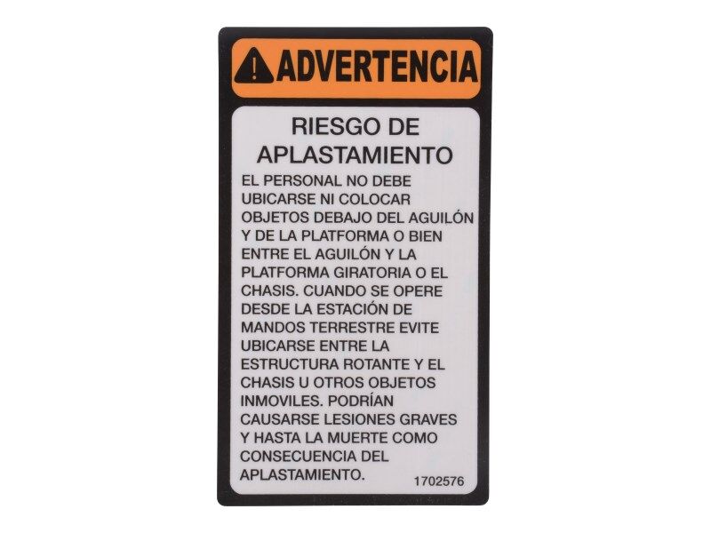 1702576 Lat Am Crush Hazard (Spa Decal | JLG