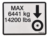 1703472 Decal, Max Tire Load | JLG