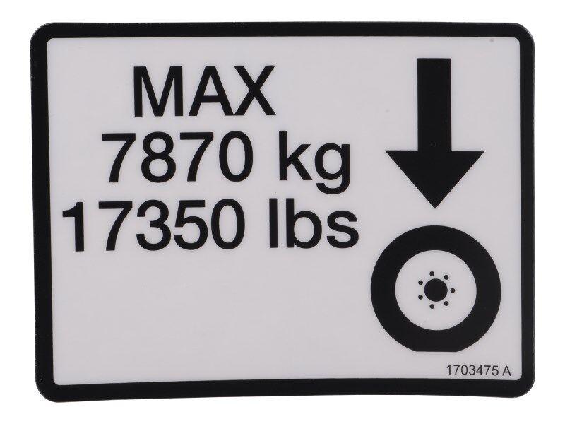1703475 Max Tire Load Decal | JLG