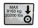 1703482 Decal, Max Tire Load | JLG