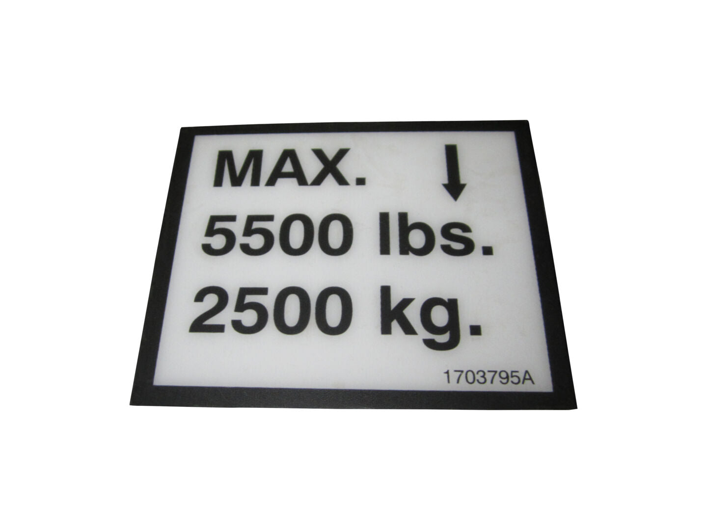 1703795 Max Wheel Load Decal | JLG