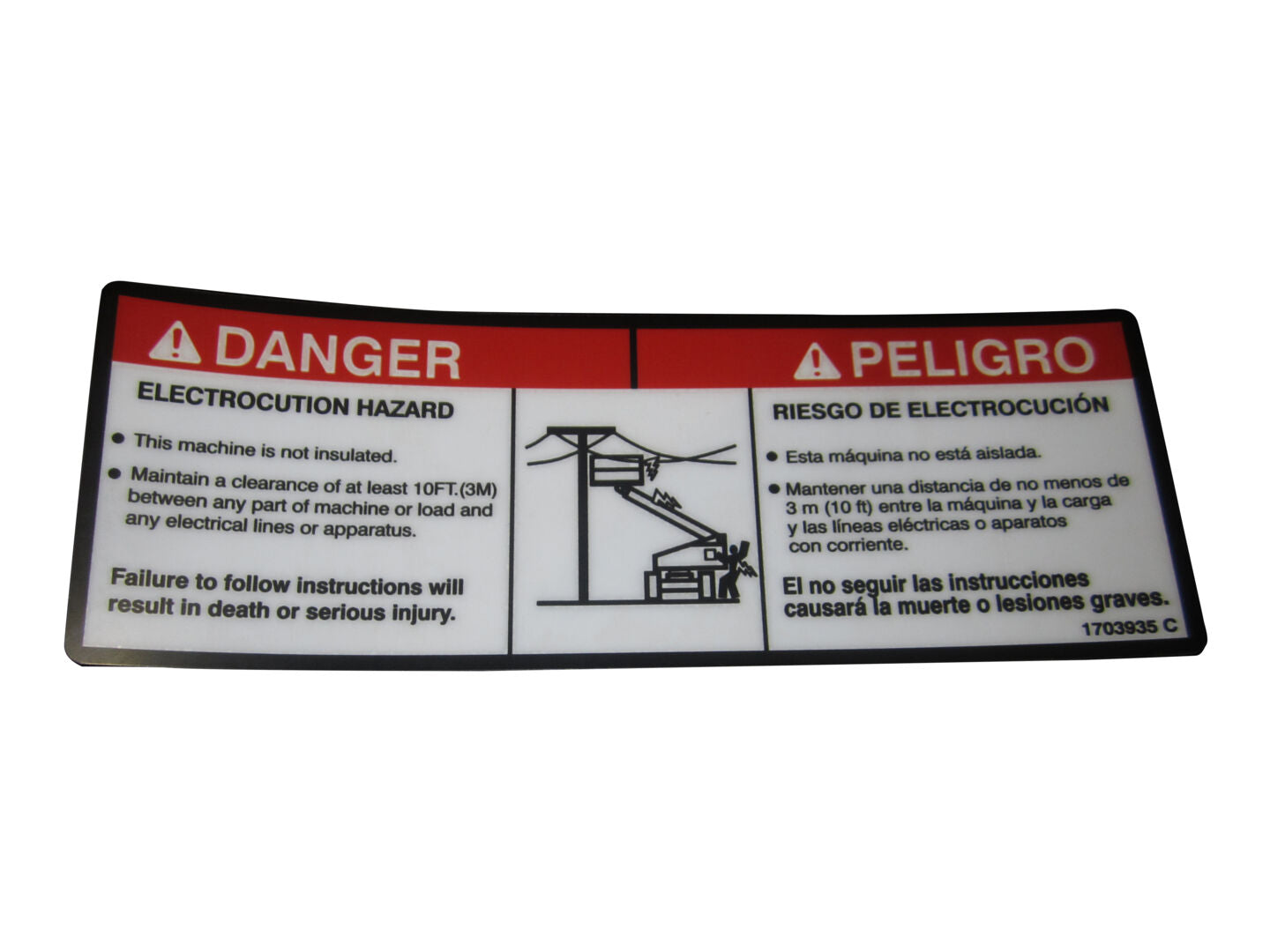 1703935 Autocollant, Danger (Dom2) | JLG