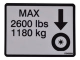 1704559 Decal, Max Tire Load | JLG