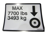 1704708 Decal, 7700Lbs Tire Load | JLG