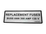 1704720 Decal, Replacement Fuses | JLG