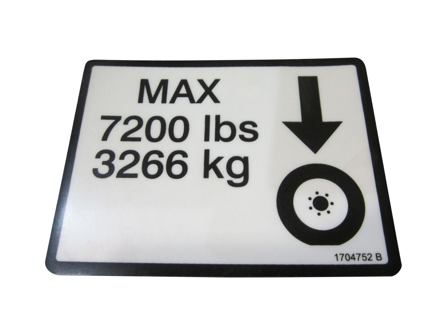 1704752 Max Tire Load 7200# Decal | JLG