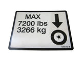 1704752 Decal, Max Tire Load 7200# | JLG