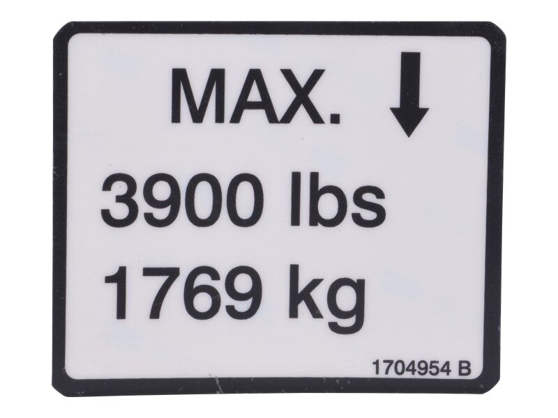 1704954 Max Load Decal | JLG