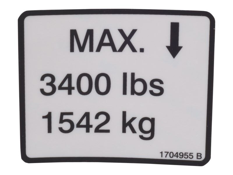 1704955 Max Load Decal | JLG