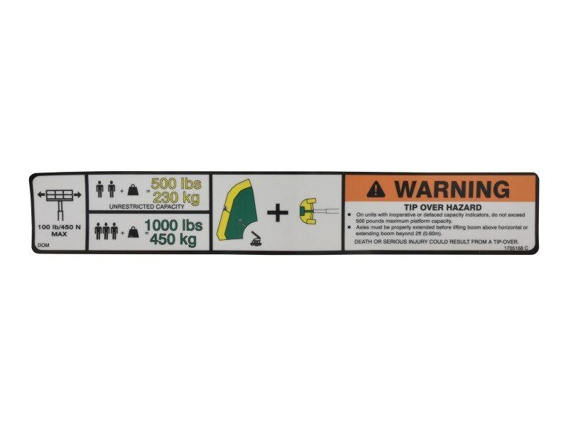 1705168 Plf Capacity 1200/1350 Decal | JLG