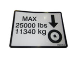 1705178 Decal, Max Tire Load 25000# | JLG