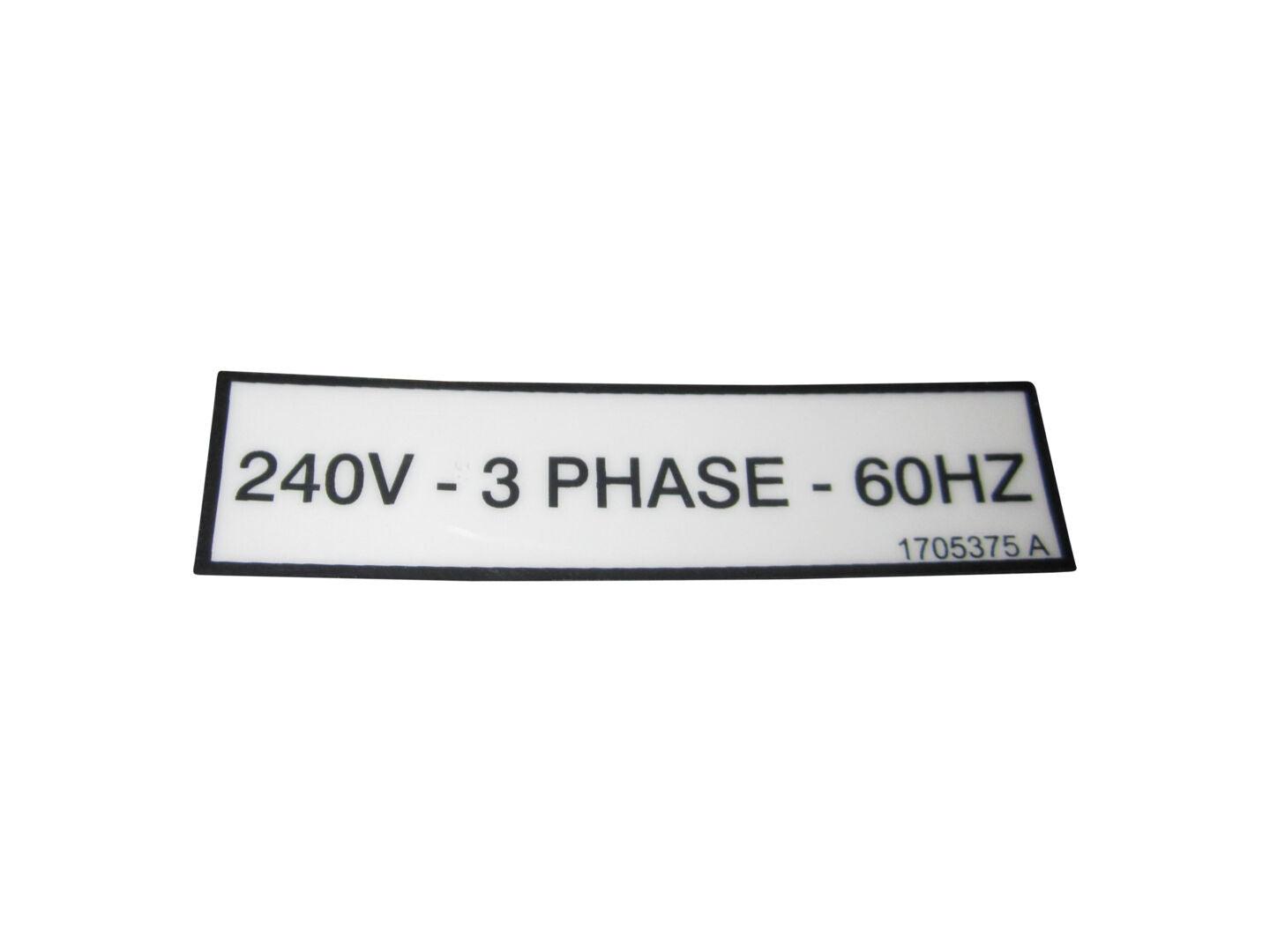 1705375 240V 3 Phase 60Hz Decal | JLG