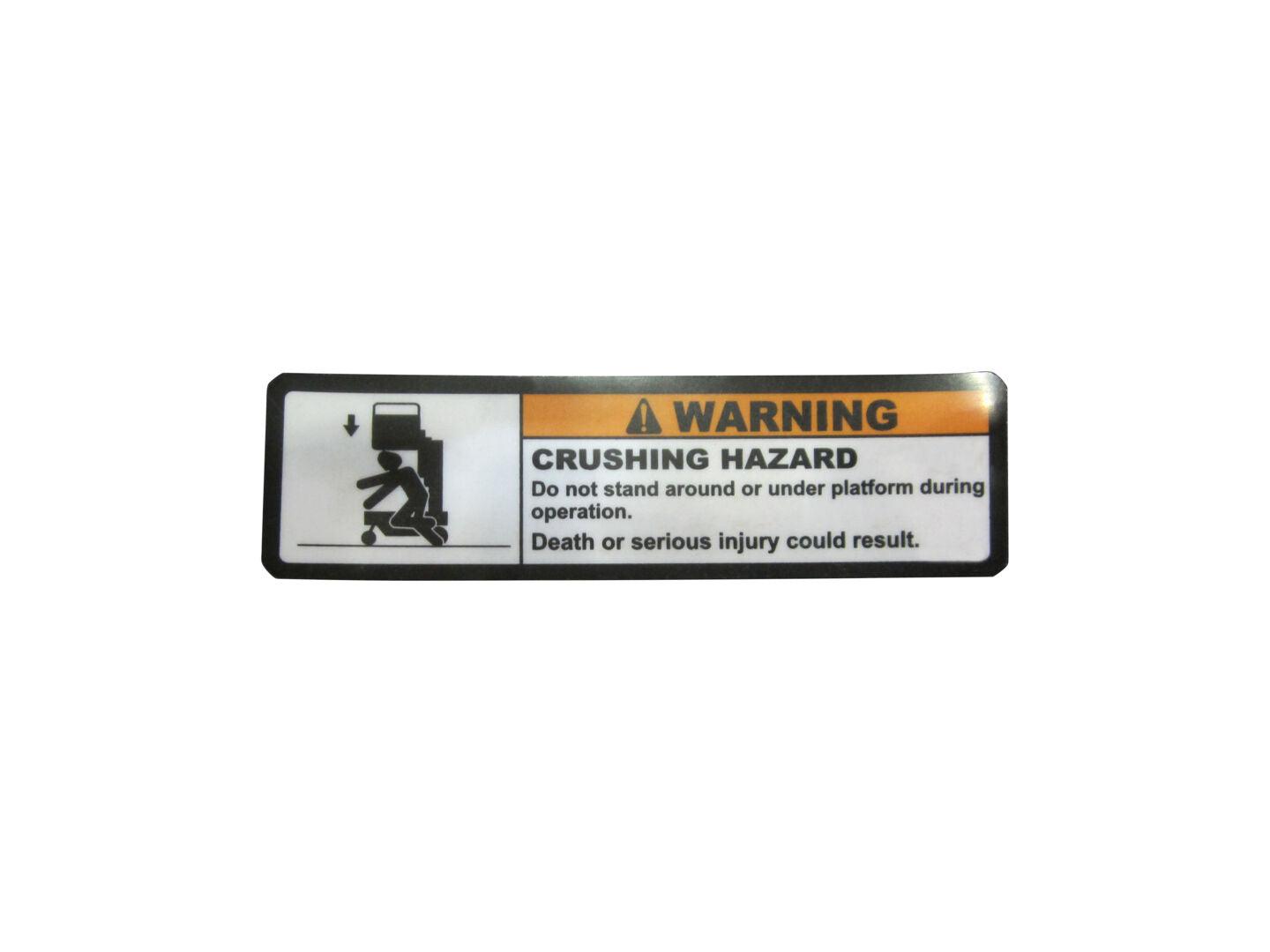 1705995 Crushing Hazard Decal | JLG