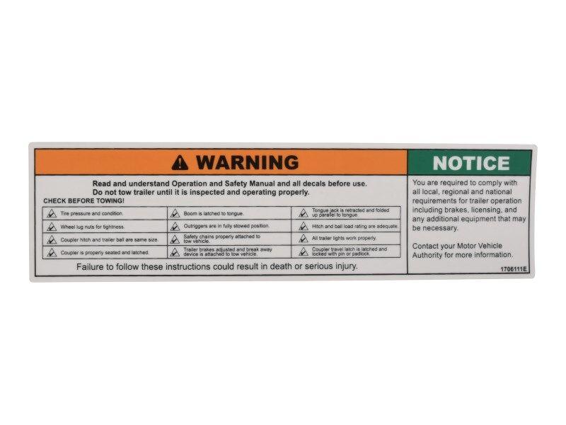 1706111 Warning Machine Operat. Decal | JLG
