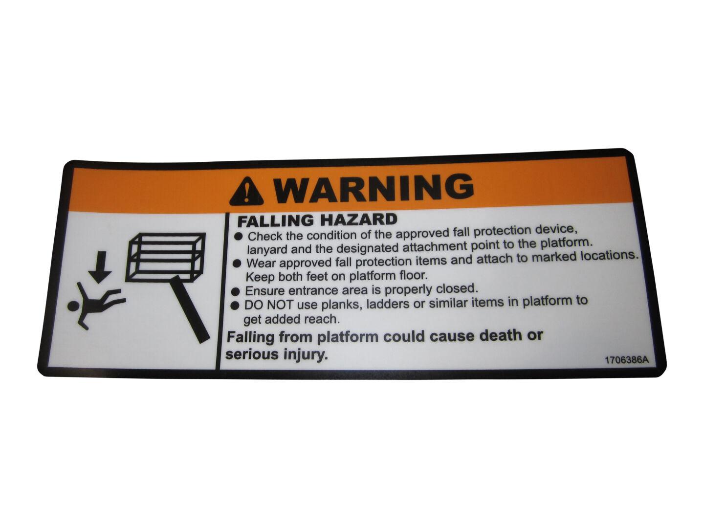1706386 Fall Hazard Decal | JLG