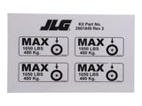2901849 Kit, Wheel Load Decals 1932E2 | JLG