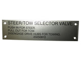 3250872 Nameplate, Steer/Tow Sel. Valve | JLG