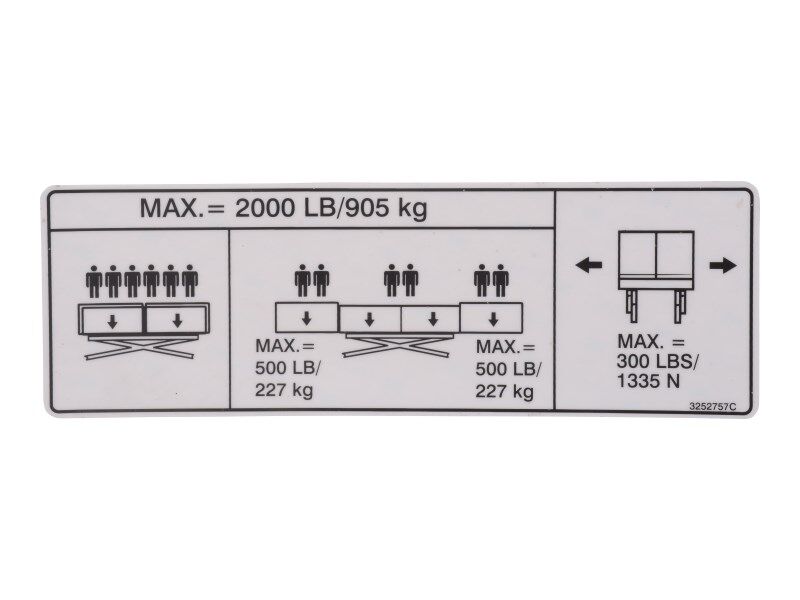 3252757 Cap (Dual Ext)D/C/L/B/J Nameplate | JLG
