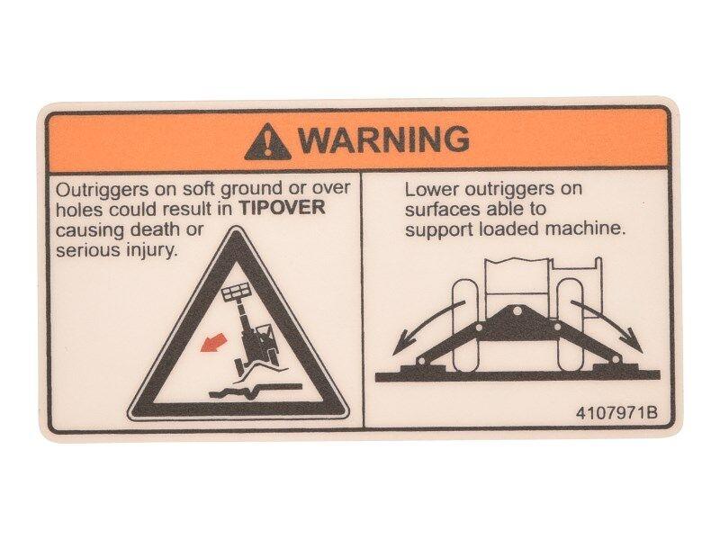 4107971 Decal Outrigger Contact Domest | JLG