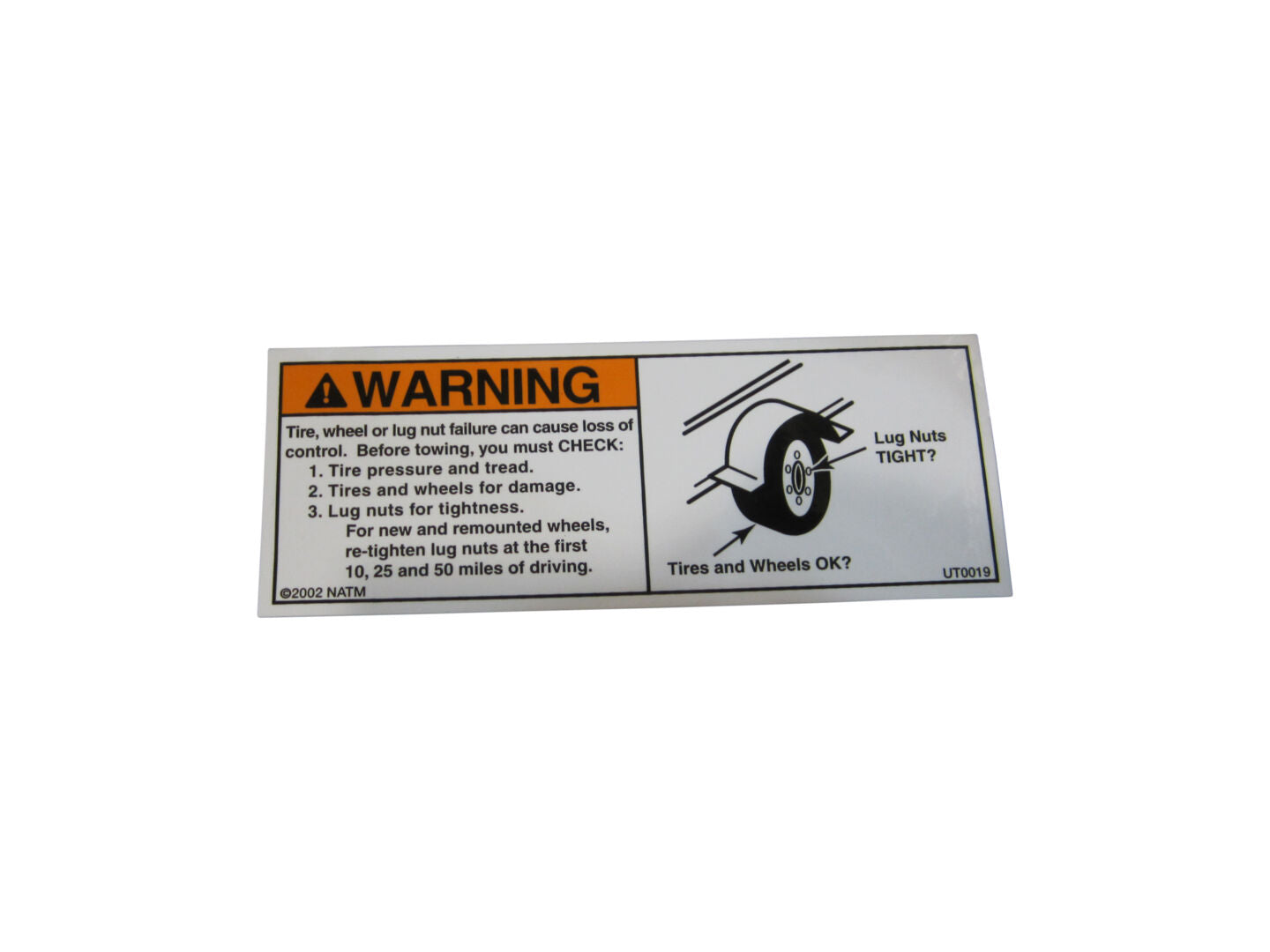 70319 Check Lug Nuts Decal-Warning | JLG