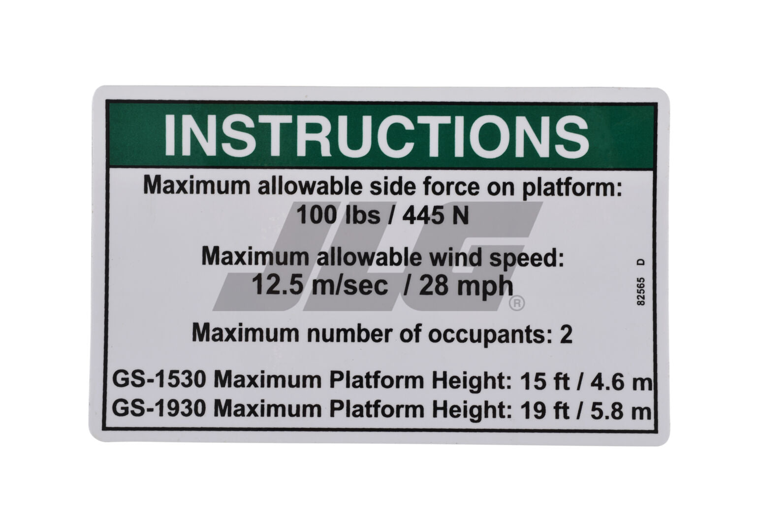 82565 Ansi Instruct-Side Frc | Genie