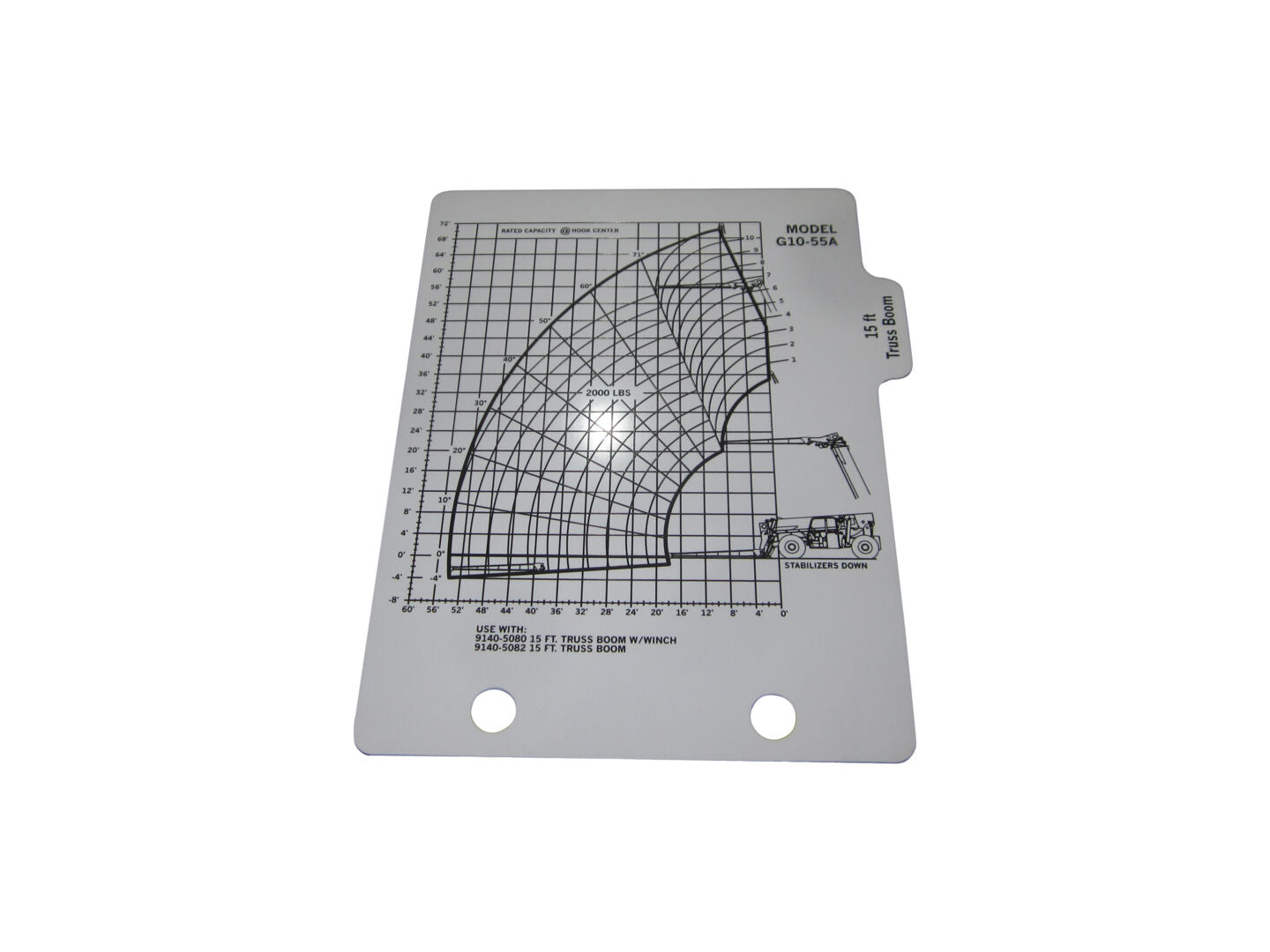 91573025 Cap Chart G10-55A Decal | JLG
