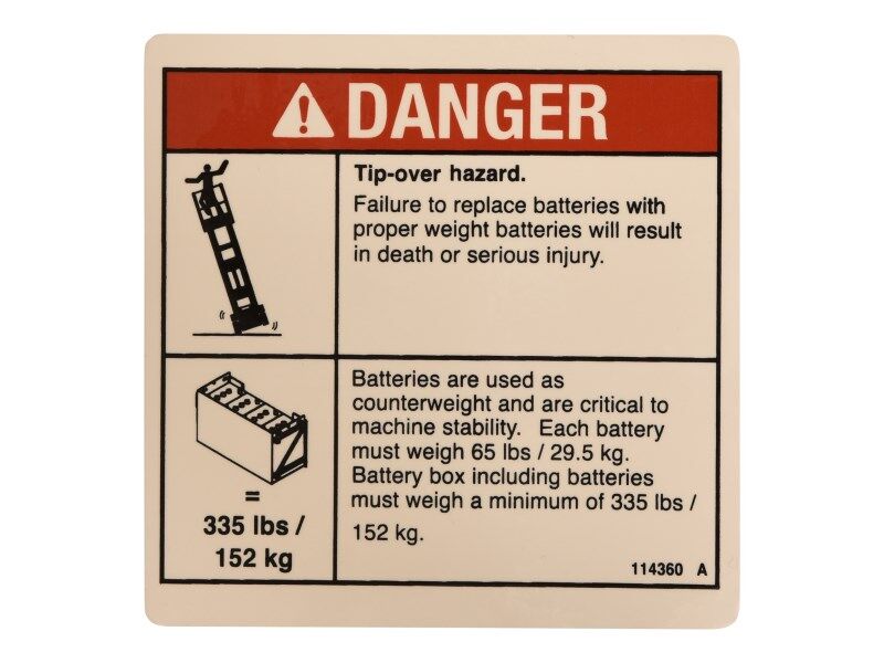 114360 Batt Danger-Tip-Over | Genie