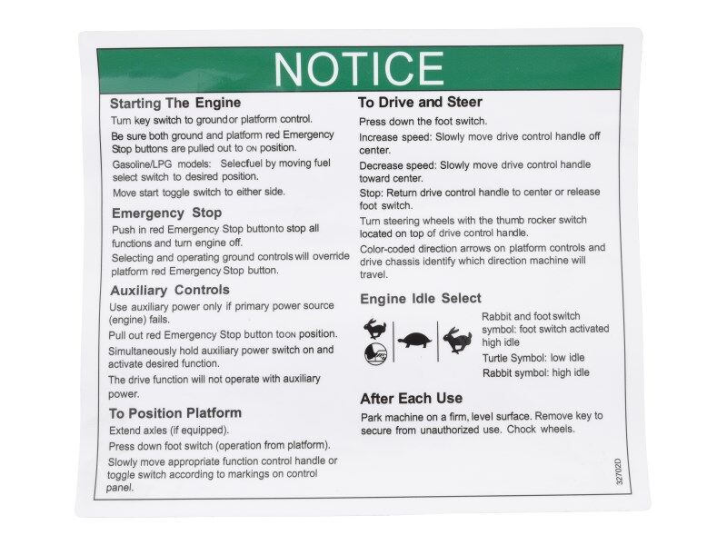 32702 Oper Inst Notice Decal | Genie