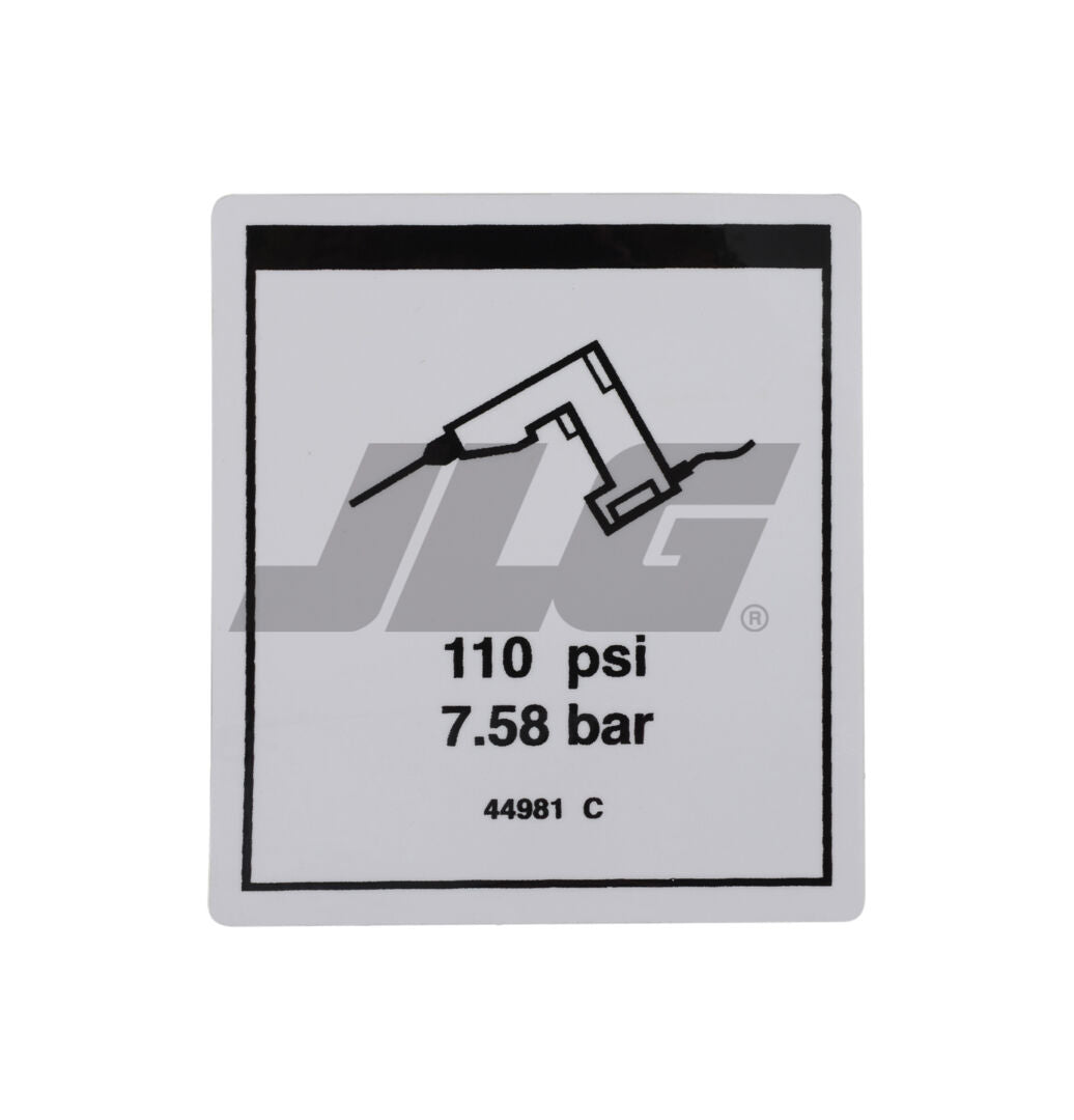 44981 Airline 110 Psi Label | Genie