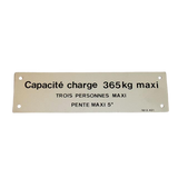 3078134211 Load Capacity Label | Genuine Haulotte